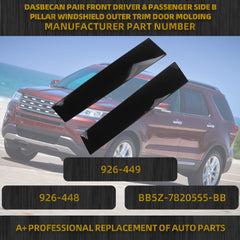926-449 Pair B Pillar Door Outer Trim Molding Compatible with Ford Explorer 2011-2016, Replace# 926-448 BB5Z-7820555-BB, Gloss Black (2PCS)