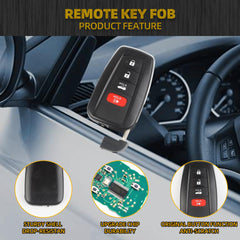 Key Fob Replacement Compatible with Toyota Camry 2018 2019 2020 2021 Smart Proximity Keyless Entry Remote Control Replaces HYQ14FBC 89904-06220 231451-0351 Board 314.3MHz 4 Buttons