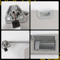 Left Side Sun Visor Compatible with Nissan Titan QX56 Armada(Grey) For Nissan Titan 2004-2024 QX56 Armada 2004-2014 with Light Replace# 96401-EZ70B