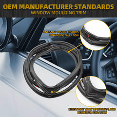 Front Full Door Weatherstrip Seal Trim Kit Compatible with Jeep Wrangler JK 2007-2018 Rubber Weather Stripping Felt Gasket #55395274AW 55395275AW Left Driver & Right Passenger Side 2PCS