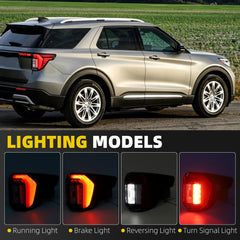 Right Tail Light Compatible with 2025-2026 Ford Explorer LED Passenger Side Rear Light Assembly Replace# RB5Z-13405-A RB5Z13405A