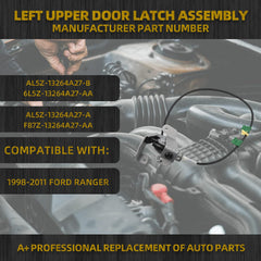 Rear Left Upper Door Latch Assembly Compatible with Ford Ranger 1998-2011 Replaces#AL5Z-13264A27-B AL5Z13264A27B