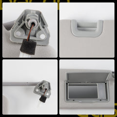 Left+Right Side Sun Visor Compatible with Titan Armada(Grey) For Nissan Titan 2004-2024 QX56 Armada 2004-2014 with Light Replace#96401-EZ70B 96400-EZ70B
