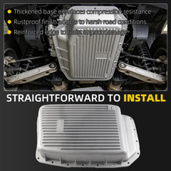 Heavy Duty Transmission Oil Pan Kit Compatible with Ford Lincoln For 2011-2017 F150 Expedition Mustang Navigator Silver Aluminum 6R80 6-Speed Auto Trans OE#328051100 BR3Z-7A194-A 265-854