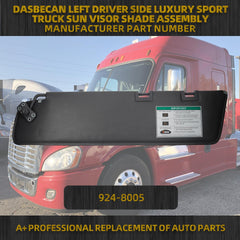 Left Driver Side Sun Visor w/o Wire or Mirror Compatible with Freightliner Cascadia 2007-2017 (After June 2007) Replace# 924-8005