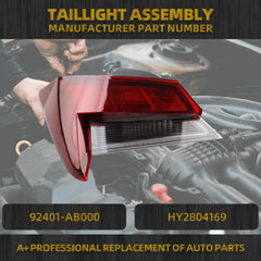 Tail Light Assembly Halogen Compatible With 2021-2024 Hyundai Elantra SEL/SE Taillight Rear Lamp Left Driver Side 92401-AB000