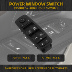 68110871AA Driver Side Power Master Window Switch Compatible with 2012-2019 Dodge Grand Caravan 2012-2016 Chrysler Town & Country 3 Pins+ 0 Pin Replaces# 68298871AA