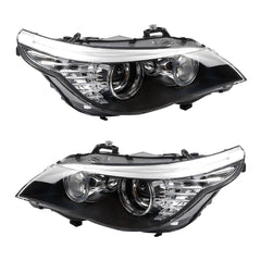 Dasbecan Xenon/HID w/AFS Type Headlight Compatible With 2008-2010 BMW 5-Series 528i 535i 550i M5 Left Driver/Right Passenger Side Headlight Replaces# 63127045695 BM2518122（Left+Right）