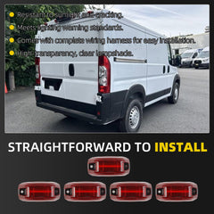Rear Cab Roof LED Top Marker Lights Compatible with Ram ProMaster | Red Roof Running Lamps For ProMaster 1500 2500 3500 2014-2023 Replaces# 68169776AA, 68169776AB, 68169776AC, 68169776AD 5Pcs