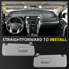 Dasbecan Sun Visor Compatible with Toyota 4Runner 2010-2023 Gray
