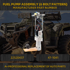 Fuel Pump Assembly Compatible With 2006-2007 Polaris Sportsman 500 EFI 2006-2007 Polaris Sportsman 800 Replaces# 47-1041 22520437 (6 Bolt Pattern)