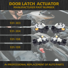 4 Pcs Door Lock Actuator Motor Compatible with Chevy Silverado Tahoe Suburban 1500 GMC Sierra Yukon XL Cadillac Escalade 2007-2009 Replaces 931-303 931-304 931-108 931-109 4 Doors Latch Kit