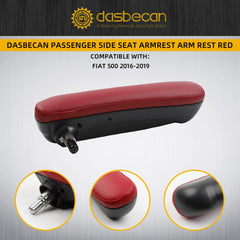 Front Passenger Side Seat Armrest Compatible with Fiat 500 2016 2017 2018 2019 Red Right Adjustable Arm Rest Replace# 6BV48KRLAA