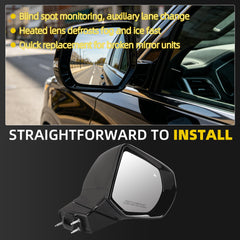 Dasbecan Side RearView Mirror Compatible with 2021-2024 Cadillac Escalade(ESV) Heated Blind Spot Power Folding Camera Puddle Light Right Passenger Side Door Mirror Replace 84977471 (14Pin)