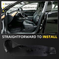 Dasbecan Driver Seat Trim Panel Compatible with Tesla 2017-2023 Model 3 & 2020-2024 Model Y Scratch Resistant Trim Panel Driver Side Cover Black Replace 1088964