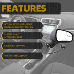 Right Passenger Side Mirror Compatible with Ford Fusion 2016-2022 Rear view Mirror | Electric Adjustment | Replace# FS7Z-17682-B | 3Pins | Paintable