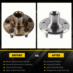 Dasbecan 2 x Front Wheel Bearing and Wheel Hub Kit with Nut