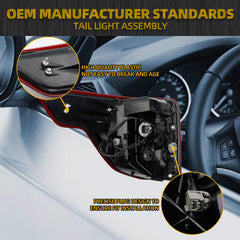 Tail Light Assembly Compatible with 2020-2024 Ford Explorer ST ST-Line Timberline LED Rear Lamp Taillight Right Passenger Side Replace# LB5Z-13404-G FO2801276