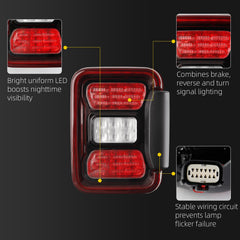 Tail Light For 2020-2026 Jeep Gladiator W/O Blind Spot Right Side OE#68336582AC CH2801226 Right Passenger Side Exterior Rear Lamp Without Blind Spot Monitoring Function Waterproof Tail Lamp