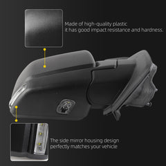 Right Passenger Side Mirror Compatible with 15-20 Ford F150 9pins | Heated Puddle Lamp Clearnce Lamp Turn Signal FL3Z17682DC-PFM FL3Z17682DA, FO1321524, FO1321571, Black Rear View Door Mirror