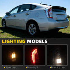 Left Driver Side Tail Light Compatible with 2012-2015 Toyota Prius Rear Tail Lamp Replaces# TO2800189 8156147190 With Halogen Bulbs（5pins）