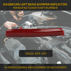 Left Rear Bumper Reflector Lamp Compatible with Acura MDX 2010-2013 Driver Side Reflector Light Trim Replaces# 33555-STX-A11 33555STXA11