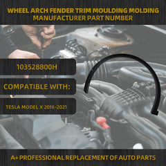 Wheel Arch Fender Trim Moulding Molding Compatible With Tesla Model X 2016-2021 Left Driver Side F02AP105LT-L