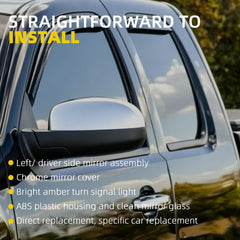 Driver Side Mirror Compatible with 07-13 Chevy Silverado 11Pin 07-13 GMC Sierra Yukon Chrome Mirror w/ Power Folding, Power Heated Glass, Turn Signal Light, Puddle Light 25831064 GM1320499