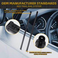 Bed Trail Rail System Compatible with 2020 2021 2022 2023 Jeep Gladiator Replace# 82215956