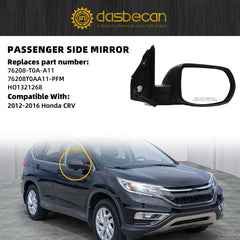 Right Passenger Side Mirror Non-heated Compatible with Honda C-RV 2012-2016 Replaces 76208-T0A-A11 (3Pins)