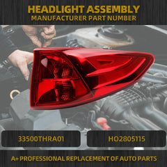 Right Passenger Side Outer Tail light Compatible With 2018-2024 Honda Odyssey RearLight TailLamp Replace# 33500THRA01 HO2805115