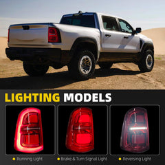 LED Tail Light Assembly Compatible with Dodge Ram 1500 2025-2026 Rear Lamp Taillight Right Passenger Side Replace#68531050AB