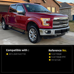 Passenger Side Mirror Compatible with 2015-2020 Ford F150 15pin | Electric folding Memory Blind Spot Turn Signal Lamp Puddle Lamp Right Door Side View Chrome Replaces FL3Z17682JB, FO1321528