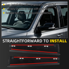 Rear Door B-Pillar Trim Compatible With 2019-2026 Ram 1500 DT Pair Gloss Finish Door Window Trim Panel Exterior Molding Kit Driver & Passenger Side B Pillar Applique OE# 68292937AC 68292936AC