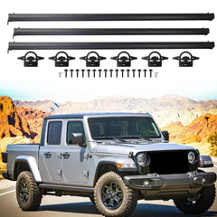 Bed Trail Rail System Compatible with 2020 2021 2022 2023 Jeep Gladiator Replace# 82215956