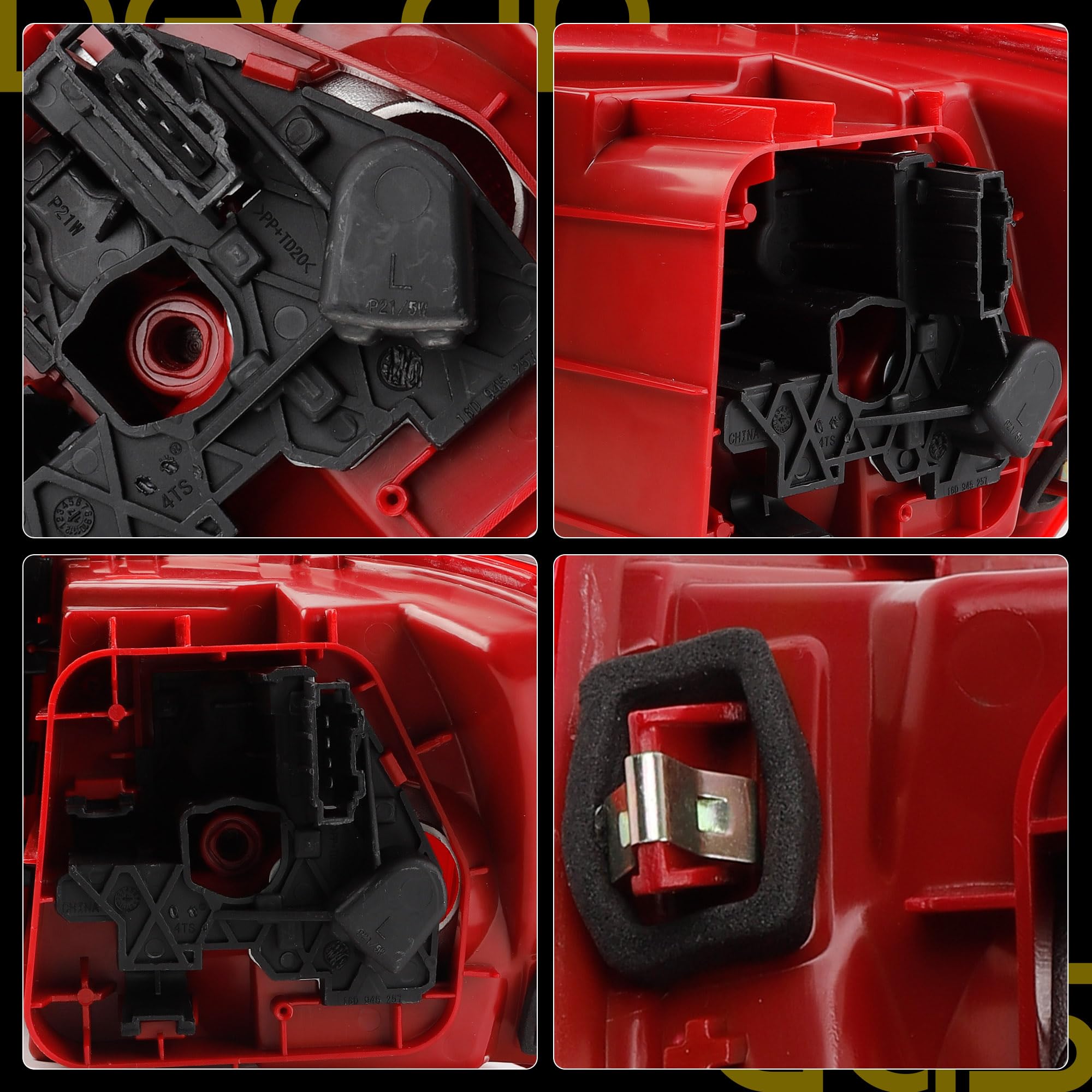 Driver Tail Light Assembly Compatible with 2011-2014 Volkswagen Jetta Rear Lamp Outer Left Side with Halogen Bulbs Rear Taillight, Cannot fit to Hybrid Replaces# VW2804107 5C6945095D - Dasbecan