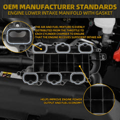 Lower Intake Manifold with Gasket Compatible with Jeep Grand Cherokee Dodge Avenger Chrysler 200 300 Town Country Ram 1500 2011-2021 Replace# 05184199AF