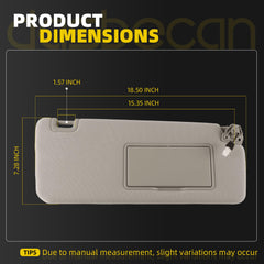 Right Side Sun Visor Compatible with Titan QX56 Armada(Beige) For Nissan Titan 2004-2024 QX56 Armada 2004-2014 w/Light 96400-EZ70B(Passenger Side)