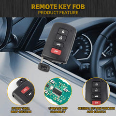 Key Fob Replacement Compatible with Toyota Avalon 2013-2018, Camry 2012-2017, Corolla 2014-2020 Smart Proximity Keyless Entry Remote Control Replaces HYQ14FBA 89904-06140 314 MHz 4 Buttons