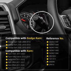 Turn Signal Windshield Wiper Multifunction Switch Compatible with Dodge Ram 1500/2500/3500 2010-2023, Ram 4500/5500 2011-2020 Combination Blinker Lever Replaces# 56046114AF 56046114AC