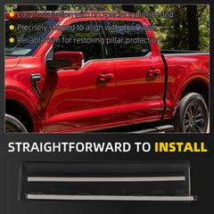 Rear Door B-Pillar Trim Compatible with Ford F150 F250 F350 Left 2015-2026 F150 F150 Lightning F250 F350 Super Duty,OE#ML3Z-16255A35-BC,Left Driver Side DoorB-Pillar Trim Molding Black