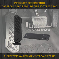 Dead Pedal Driver Foot Rest Pad Left Side Kick Panel Adjustable Anti-Slip Thickened Compatible with for 2018-2024 Jeep Wrangler JL JLU 4XE Gladiator JT No Drilling