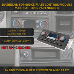 599-009 AC Climate Control Module Compatible with 2003 2004 Cadillac Escalade Avalanche Silverado Suburban Tahoe GMC Sierra Yukon Replace# 15107730 (Not Applicable 599-211XD)