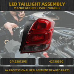 Tail Light Compatible with 2017-2022 Chevrolet Trax LED Taillight Right Passenger Side Rear Lamp Assembly GM2801298 42750550
