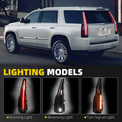 Left Driver Side LED Tail Light Compatible With 2015-2019 Cadillac Escalade Replace 84214003 84211920 GM2800277 Rear Tail Lamp Taillight Replacement