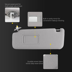 Dasbecan Sun Visor Compatible with Toyota 4Runner 2010-2023 Gray