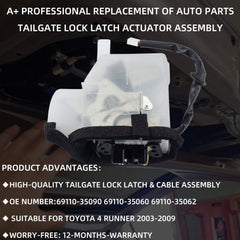 Dasbecan Rear Tailgate Lock Latch Actuator Assembly Compatible with 2003-2009 Toyota 4 Runner SR5 4.0L 4.7L Replaces# 69110-35090 69110-35060 69110-35062