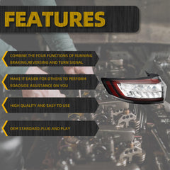 Tail Light Assembly LED Compatible with 2015-2018 Ford Edge Titanium/Sport Taillight Rear Lamp Left Driver Side HT4Z-13405-E