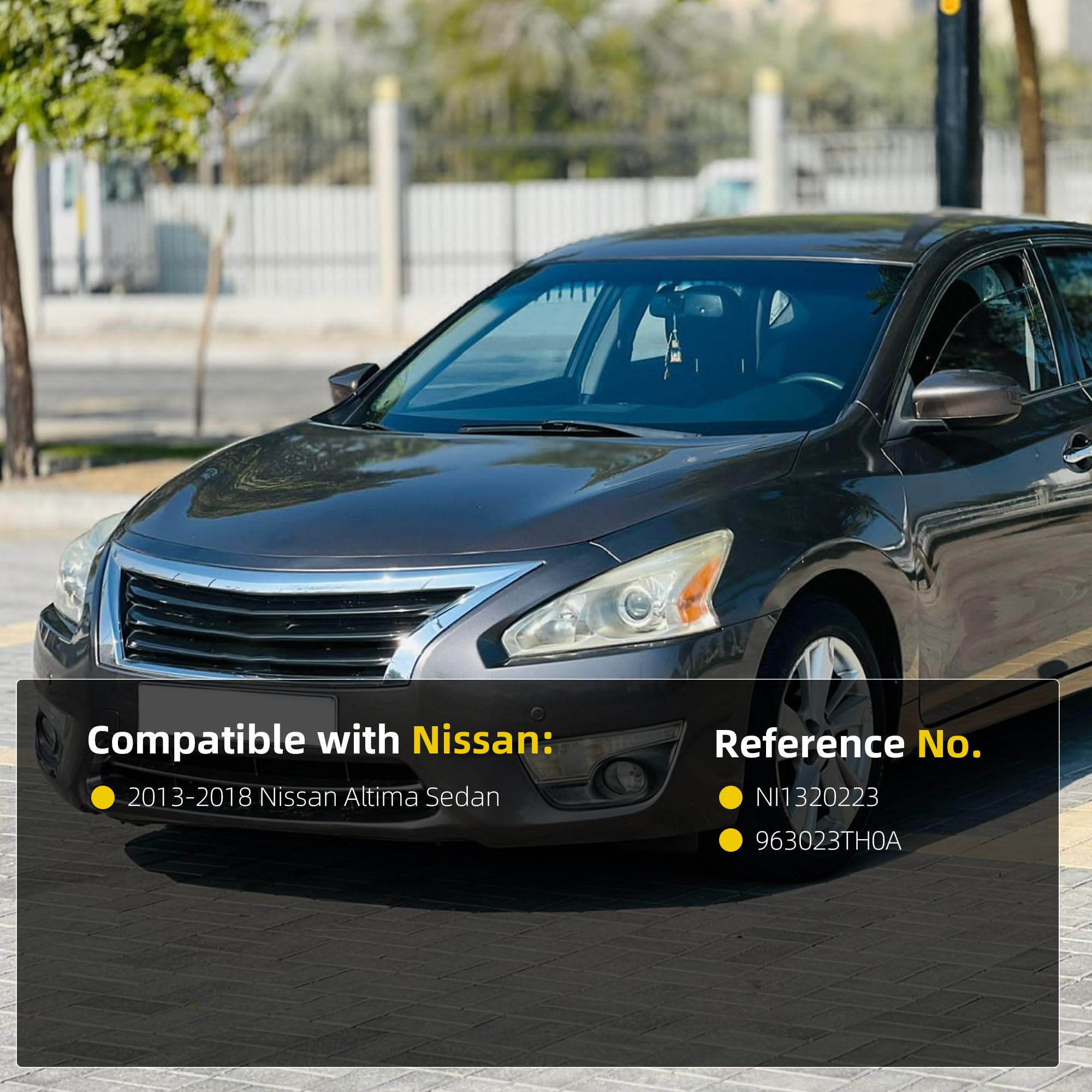 Left Driver Side Mirror Compatible with Nissan Altima 2013-2018 Sedan Non-Heated Non-Folding Power Adjustable Glass Replaces NI1320223 963023TH0A Black 3Pins - Dasbecan