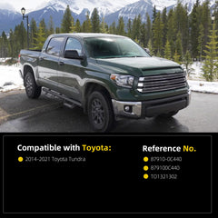 Right Passenger Side Door Mirror Compatible with 2014-2021 Toyota Tundra Without Blind Spot Detection Manual Folding Power Glass Heated Replaces 879100C440 TO1321302 Textured (5pins)